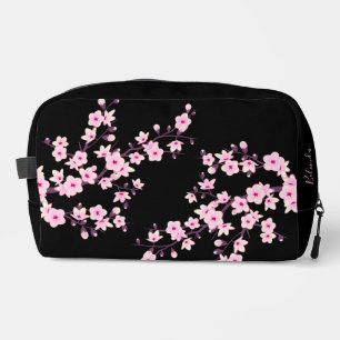 Trousse De Toilette Fleurs de cerisier noires roses   Votre nom