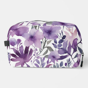 Trousse De Toilette Fleurs violettes aquarelle