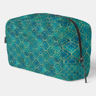Trousse De Toilette Géométrie émeraude dorée