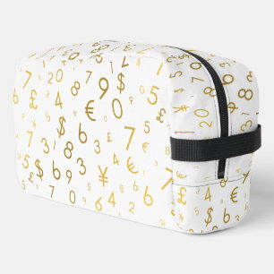 Trousse De Toilette Gold Luxury Numéros & Devise Symboles Motif