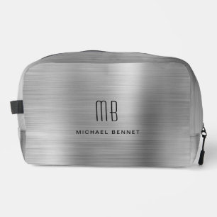 Trousse De Toilette Gris Monogramme Moderne
