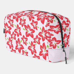 Trousse De Toilette Hibiscus Rouge, Fleurs Rouges, Motif De Fleurs