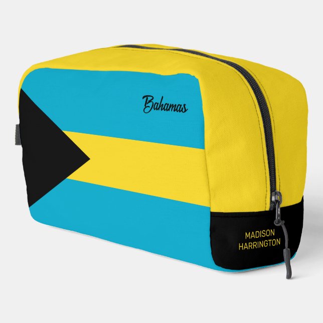 Trousse De Toilette Indicateur Bahamas du nom personnalisé (Coin droit)