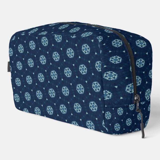 Trousse De Toilette Indigo Spirit : Boho Géométrie africaine (Coin droit)