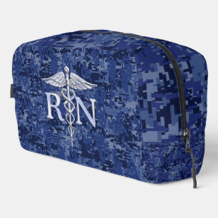 Trousse De Toilette Infirmière autorisée RN Caduceus sur Camo Bleu