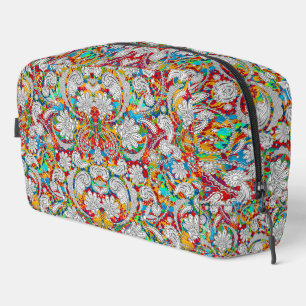Trousse De Toilette Joli cachemire blanc coloré vintage motif jigsa