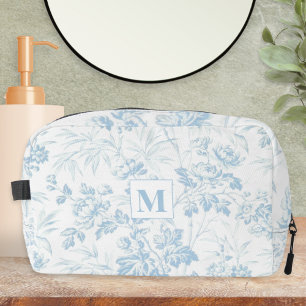 Trousse De Toilette Joli motif floral vintage bleu clair élégant