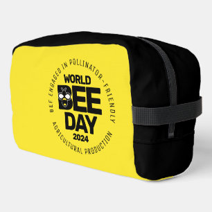Trousse De Toilette Jour mondial de l'abeille Pollinateur noir jaune