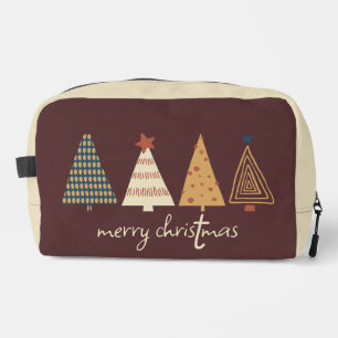Trousse De Toilette Joyeux arbres de Noël Brown