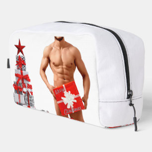 Trousse De Toilette Joyeux Noël SlipperyJoe rouge blanc argent cadeau