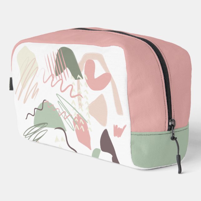 Trousse De Toilette Kit Dopp Brown Motif rose Abstrait (Coin droit)