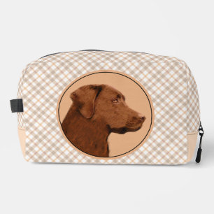 Trousse De Toilette Labrador Retriever Peinture Chocolat Lab Chien Art