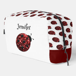 Trousse De Toilette Ladybug scintille rouge motif blanc nom personnali