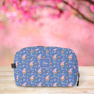 Trousse De Toilette Lapin à la trompette fantaisiste & fleurs roses pe