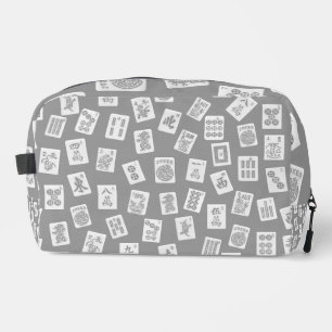 Trousse De Toilette Le Mahjong carreaux symboles sur gris