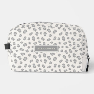 Trousse De Toilette Léopard de neige moderne personnalisé