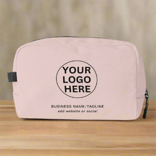 Trousse De Toilette Logo d'entreprise et texte promotionnel Blush Pink