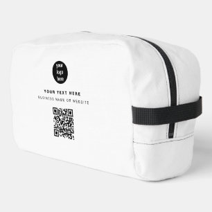 Trousse De Toilette Logo d'entreprise QR Code Blanc minimaliste