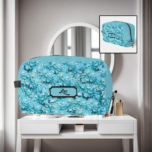 Trousse De Toilette Magnifiques fleurs d'hortensia turquoise, personna
