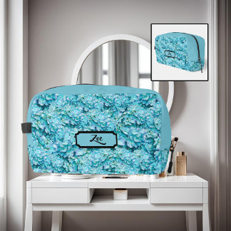 Trousse De Toilette Magnifiques fleurs d'hortensia turquoise, personna