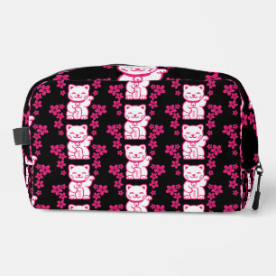 Trousse De Toilette Maneki-neko japonais rose