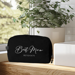 Trousse De Toilette Mariage noir blanc chic moderne meilleur témoin