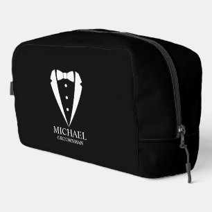 Trousse De Toilette Mariage noir Tuxedo Suit Groomsmen personnalisé