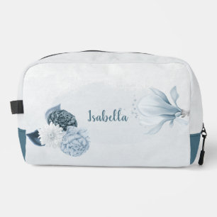 Trousse De Toilette Marine romantique bleu poussiéreux fleurs
