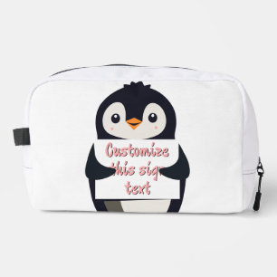 Trousse De Toilette Mignon pingouin tenant un panneau pour un texte pe