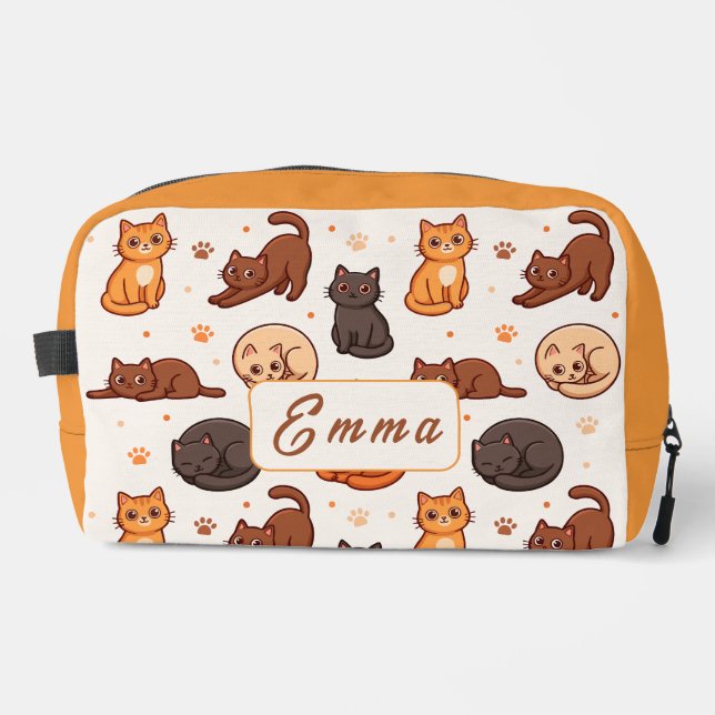 Trousse De Toilette Mignons Chats Motif Monogramme Nom Enfants (Recto)