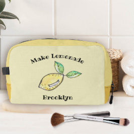 Trousse De Toilette Moderne Citron Cute Ajouter le nom Ado Été Jaune