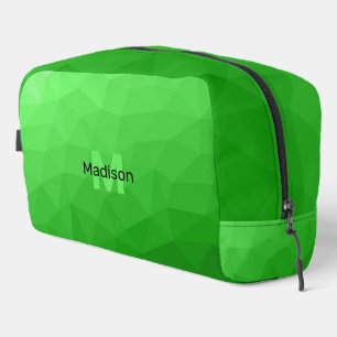 Trousse De Toilette Monogramme à motif de maille géométrique vert clai