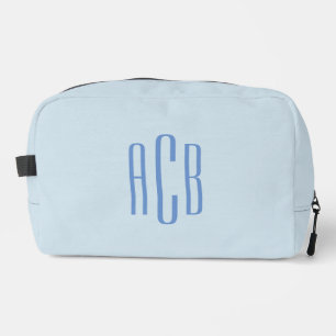 Trousse De Toilette Monogramme bleu simple à trois lettres