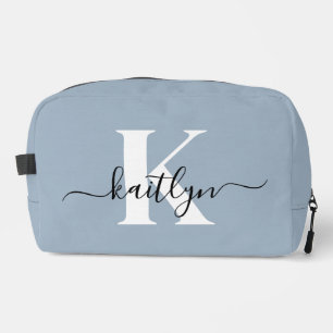 Trousse De Toilette Monogramme élégant en bleu poussiéreux