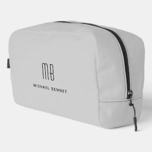 Trousse De Toilette Monogramme Élégant Gris