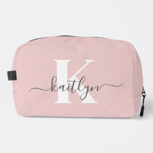 Trousse De Toilette Monogramme élégant rose poudré gris