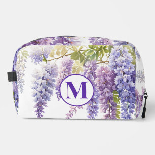 Trousse De Toilette Monogramme mauve glycine aquarelle florale