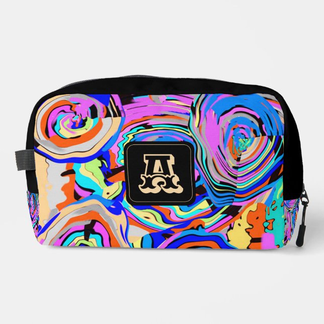 Trousse De Toilette Monogramme moderne Elegant Boho Chic Motif (Recto)