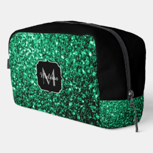 Trousse De Toilette Monogramme noir émeraude vert fausse parties scint