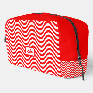 Trousse De Toilette Monogramme Rouge et blanc Tirages Vagues Psychédél