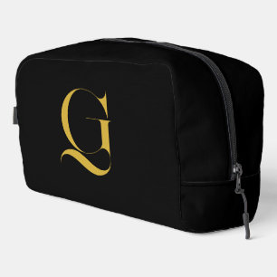 Trousse De Toilette Monogramme simple personnalisé en noir uni