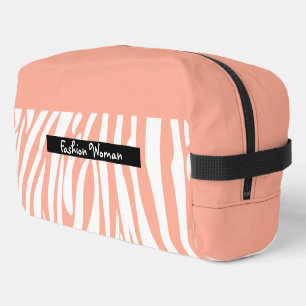 Trousse De Toilette Monogramme Turquoise rayé Zèbre motif tendance