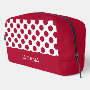 Trousse De Toilette Motif à pois blancs et bordeaux classique