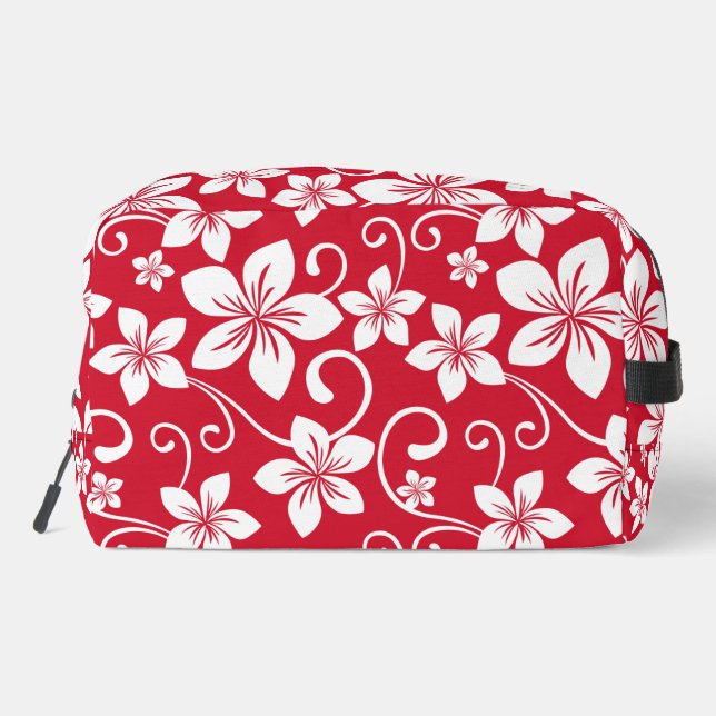 TROUSSE DE TOILETTE MOTIF BLUE HAWAII EN ROUGE (Verso)