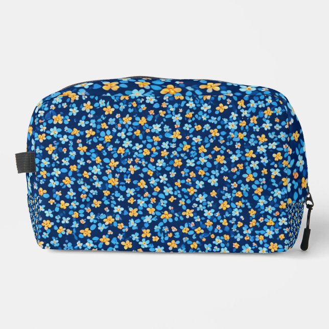 Trousse De Toilette Motif Blue Little Flowers (Recto)