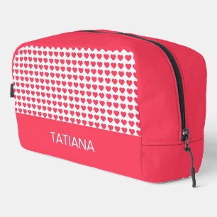 Trousse De Toilette Motif Cœurs Roses Classique