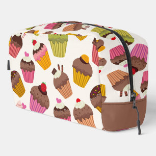 Trousse De Toilette Motif Cupcake, Motif Muffin, Chocolat, Cœurs