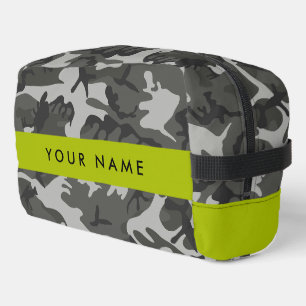 Trousse De Toilette Motif de camouflage gris, Votre nom, Personnaliser