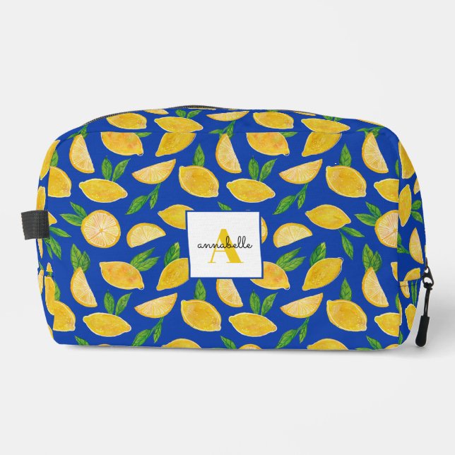 Trousse De Toilette Motif de citron méditerranéen (Recto)