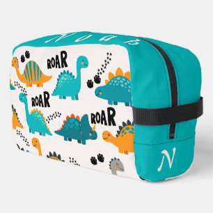 Trousse De Toilette Motif de dinosaure mignon Monogramme personnalisé